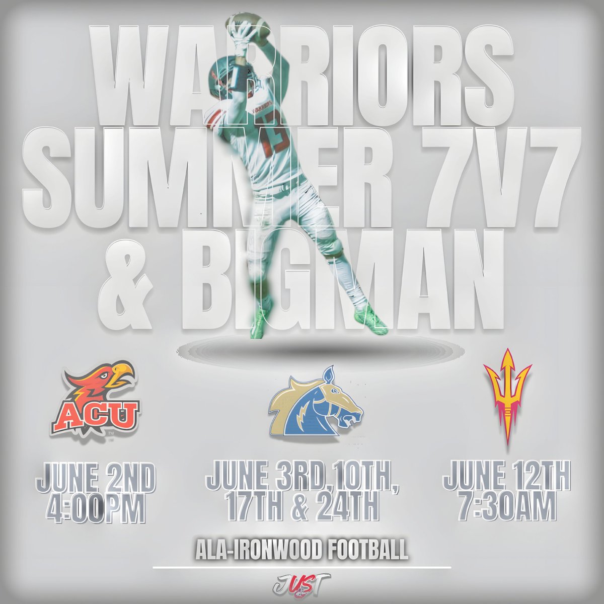 ALA Ironwood Warriors Football🏈 (@ala_iw_football) on Twitter photo Looking forward to competing this summer! #JUST <a href="/ALAIW_Athletics/">ALA-Ironwood Athletics</a> <a href="/firestormfb/">ACU Football 🔥</a> <a href="/ASUFootball/">Sun Devil Football</a> <a href="/CodyTCameron/">Cody Cameron</a> <a href="/gridironarizona/">Gridiron Arizona</a> Looking forward to competing this summer! #JUST <a href="/ALAIW_Athletics/">ALA-Ironwood Athletics</a> <a href="/firestormfb/">ACU Football 🔥</a> <a href="/ASUFootball/">Sun Devil Football</a> <a href="/CodyTCameron/">Cody Cameron</a> <a href="/gridironarizona/">Gridiron Arizona</a>