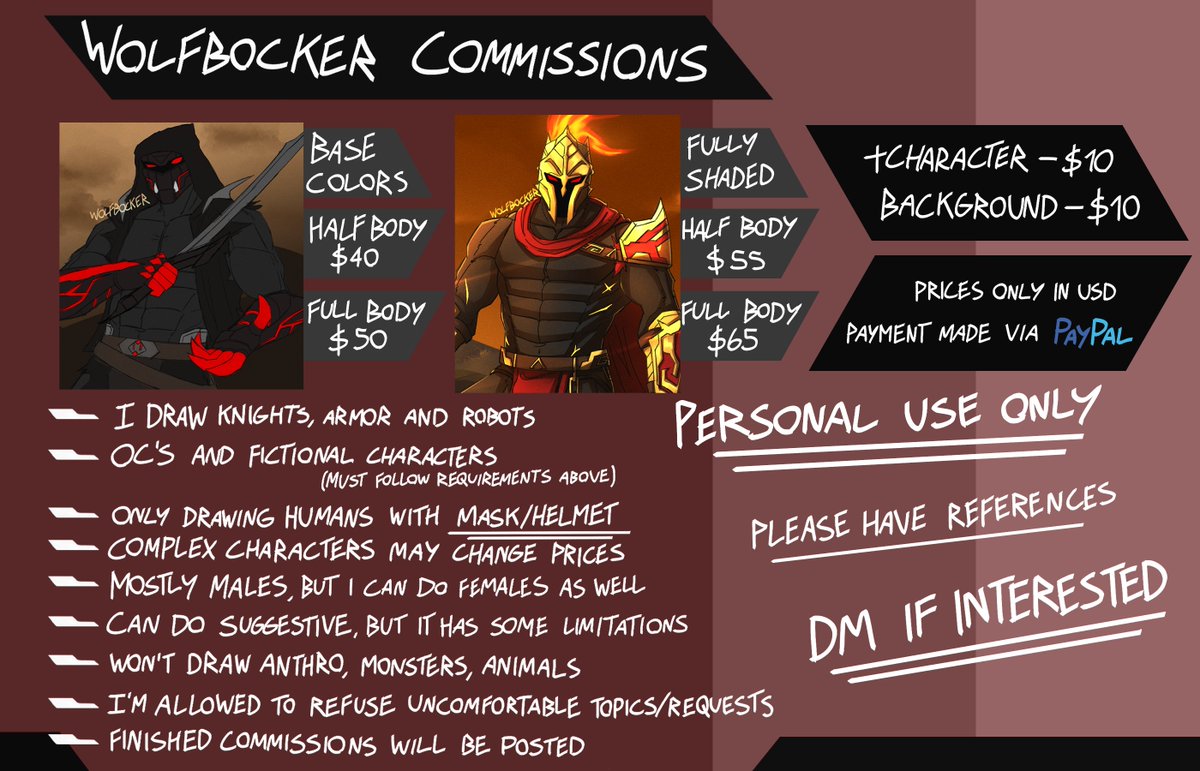 wolfbocker's tweet image. C0mms are open once again! With more updates to it