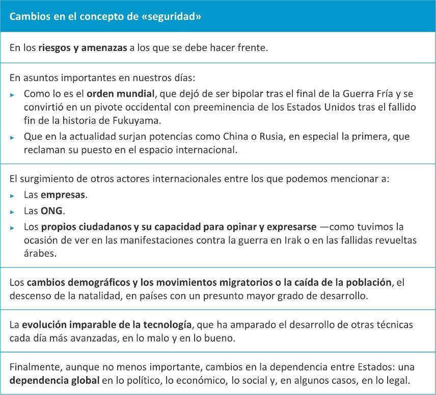 Cambios en el concepto de “seguridad “