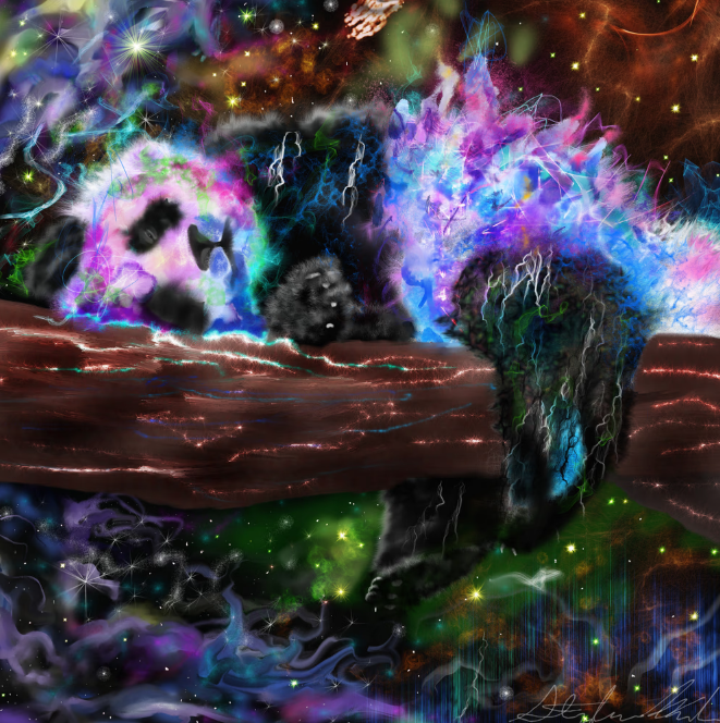 <3  FOR SALE .05 ETH 
NOT AI ART. created before ai art was ever a thing. I used corel painter.  
Purchase on opensea <3