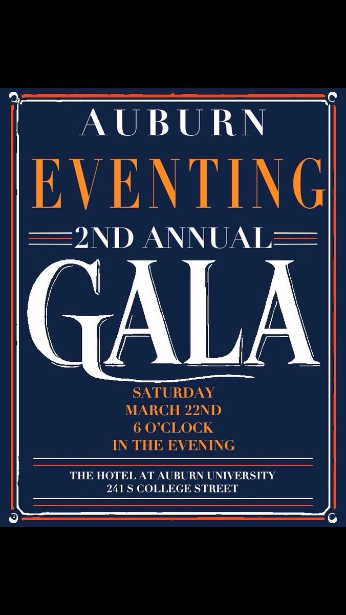 Don’t forget! The Auburn Eventing Club 2nd Annual Gala is coming up soon.
Join us for a night of celebration at the Auburn Hotel on March 22nd, 2025, beginning at 6:00PM CST. The link to ticket orders is in our linktree, and all ticket orders must be placed by MARCH 15th!