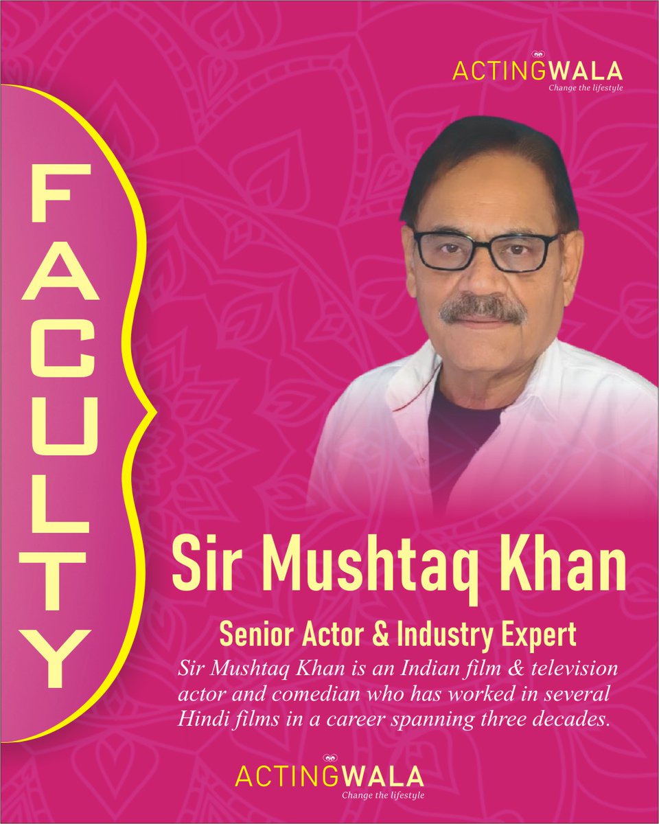 ActingWala's tweet photo. Senior Actor Sir Mushtaq Khan is a Faculty of ActingWala https://t.co/yodBfzIhQw