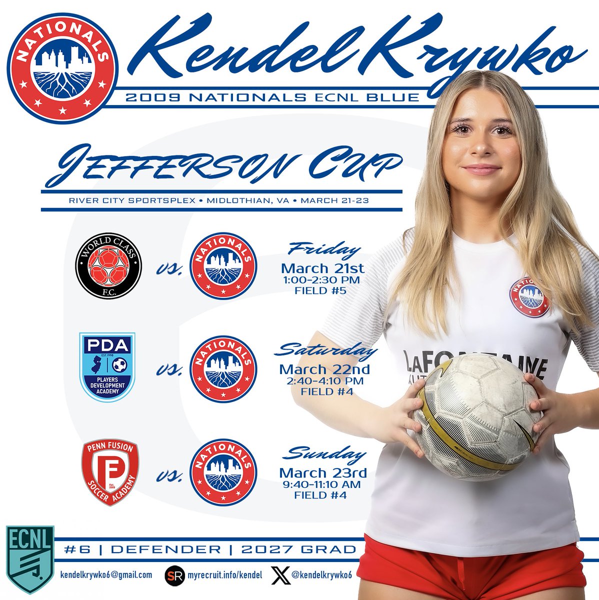 kendelkrywko / 2027 grad (@kendelkrywko6) on Twitter photo Looking forward to Jefferson Cup March 21-23! <a href="/NationalsGA/">Nationals Girls Academy</a> <a href="/CoachDR7/">David Robertson</a> <a href="/NationalsGA/">Nationals Girls Academy</a> <a href="/jeffersoncup/">Jefferson Cup</a> Looking forward to Jefferson Cup March 21-23! <a href="/NationalsGA/">Nationals Girls Academy</a> <a href="/CoachDR7/">David Robertson</a> <a href="/NationalsGA/">Nationals Girls Academy</a> <a href="/jeffersoncup/">Jefferson Cup</a>