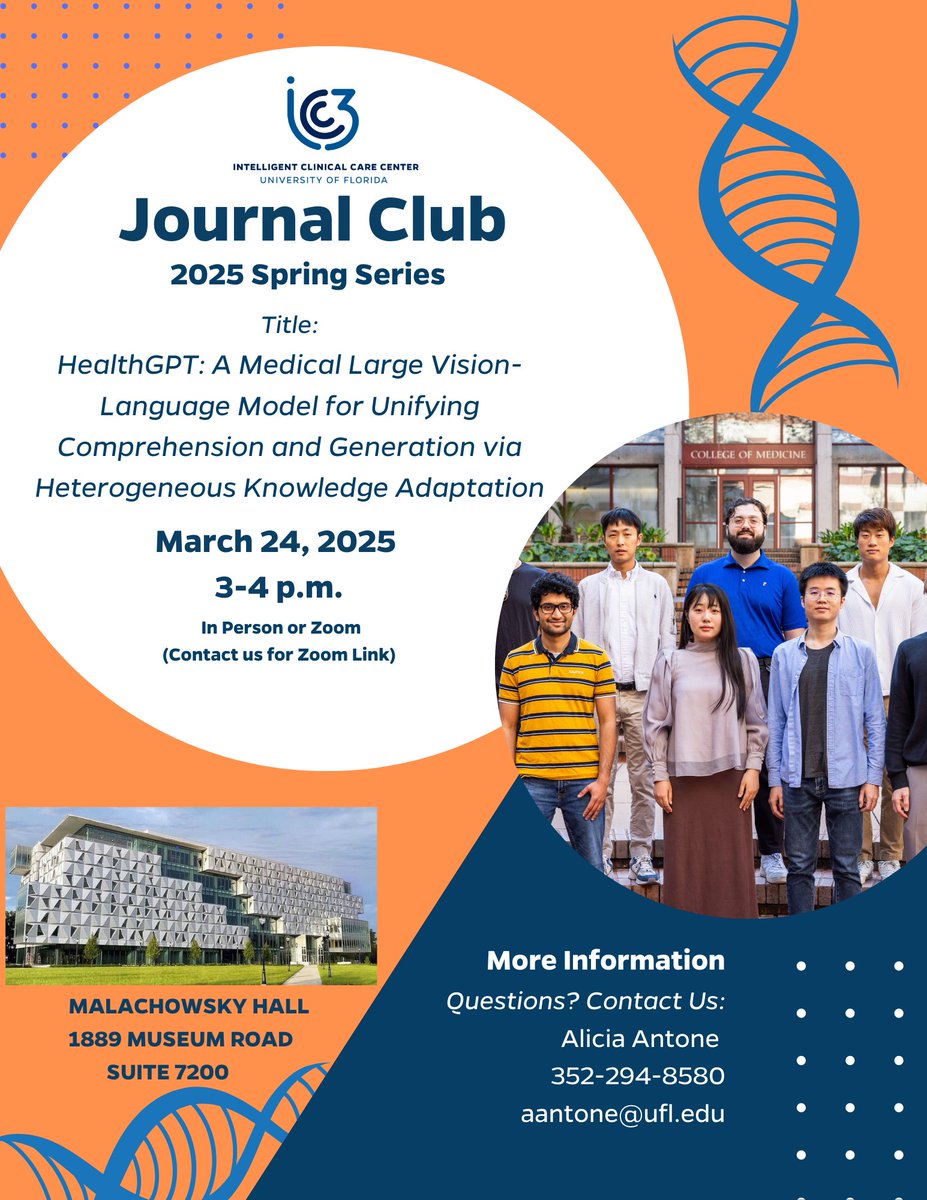 Traditionally, healthcare vision and language tasks are handled by separate models, limiting efficiency. HealthGPT, a Medical Large Vision-Language Model (Med-LVLM), bridges this by unifying comprehension and generation. Join our next journal club with Dr. Wei Shao to learn more!