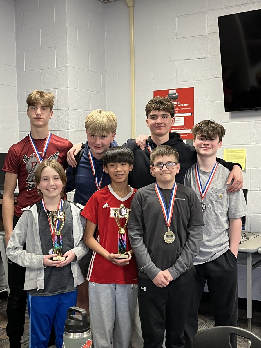 SteamMrs's tweet image. Warren Count grade 7/8 Chess competition today. 2nd place all around, team Competition and solo. Great Job!
#chess @Mr_Bonney_Lopat @lopatsd