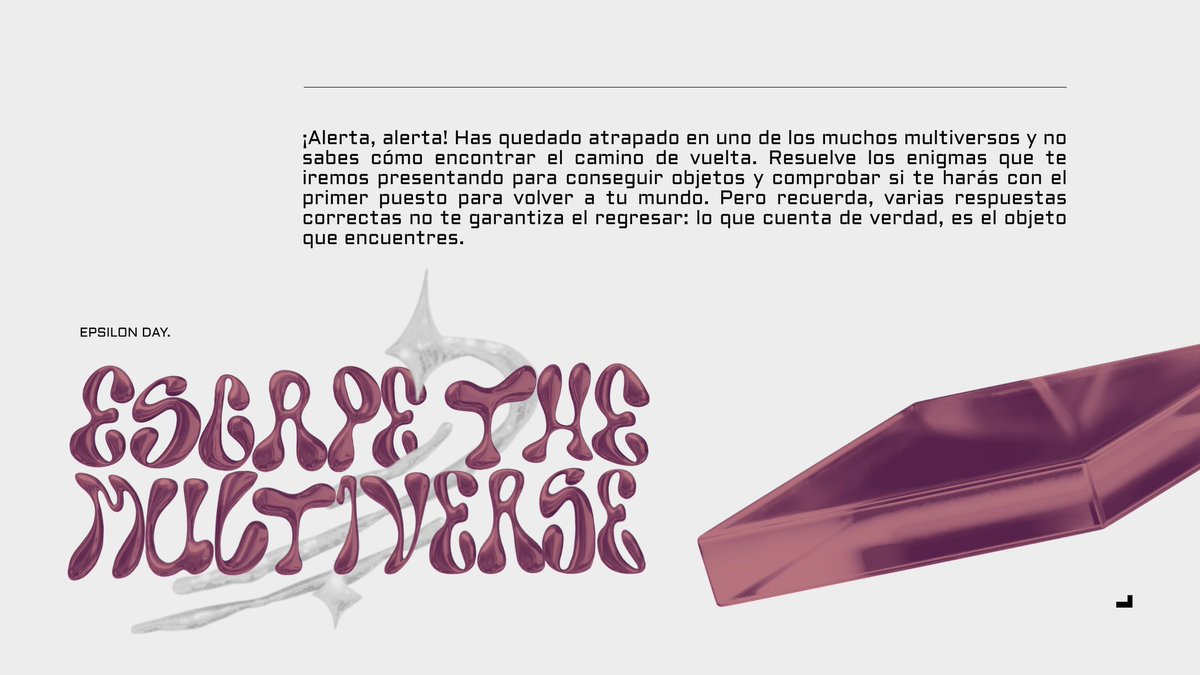 Epsilon_Nu_Up's tweet image. ⠀ ⠀ ⠀ ⠀ ⠀ 

           𝙀𝙎𝘾𝘼𝙋𝙀 𝙏𝙃𝙀
           𝙈𝙐𝙇𝙏𝙄𝙑𝙀𝙍𝙎𝙀 !
            #PlayWithEpsi
⠀ ⠀ ⠀ ⠀ ⠀
⠀ ⠀ ⠀ ⠀ ⠀