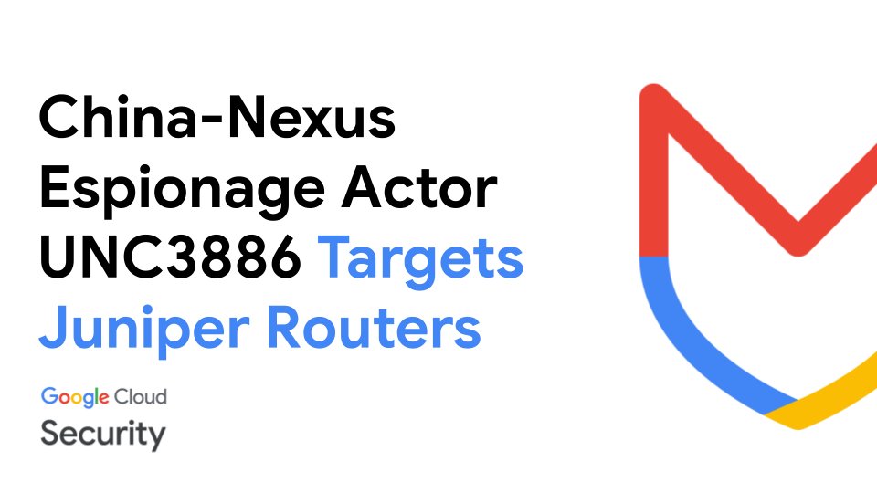 🚨 Following a months-long investigation stemming back to mid-2024, <a href="/Mandiant/">Mandiant (part of Google Cloud)</a> just published details on  a campaign by China-nexus actor UNC3886 targeting Juniper routers. Our investigation uncovered a custom malware ecosystem on end-of-life Juniper MX devices.