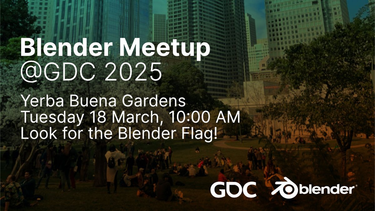 Blender 🔶 (@blender) on Twitter photo The Blender team will be at <a href="/OfficialGDC/">GDC Official</a>
in San Francisco next week and is organizing a "Blender Meetup" event on March 18. Learn more at blender.org/events/blender… and RSVP at lu.ma/5faxy196 #b3d #GDC2025 The Blender team will be at <a href="/OfficialGDC/">GDC Official</a>
in San Francisco next week and is organizing a "Blender Meetup" event on March 18. Learn more at blender.org/events/blender… and RSVP at lu.ma/5faxy196 #b3d #GDC2025