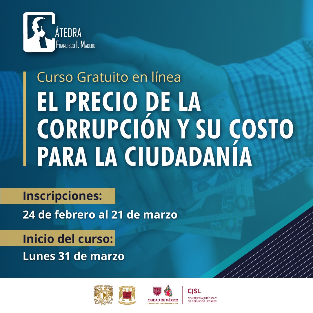 ✅ ¿Ya te registraste al curso gratuito en línea: “El Precio de la Corrupción y su Costo para la Ciudadanía”? 

¡Aún estás a tiempo! ⏰

Inscríbete ya, en la siguiente liga: 
📎 shorturl.at/JplOm

#CatedraMadero #CombateALaCorrupción