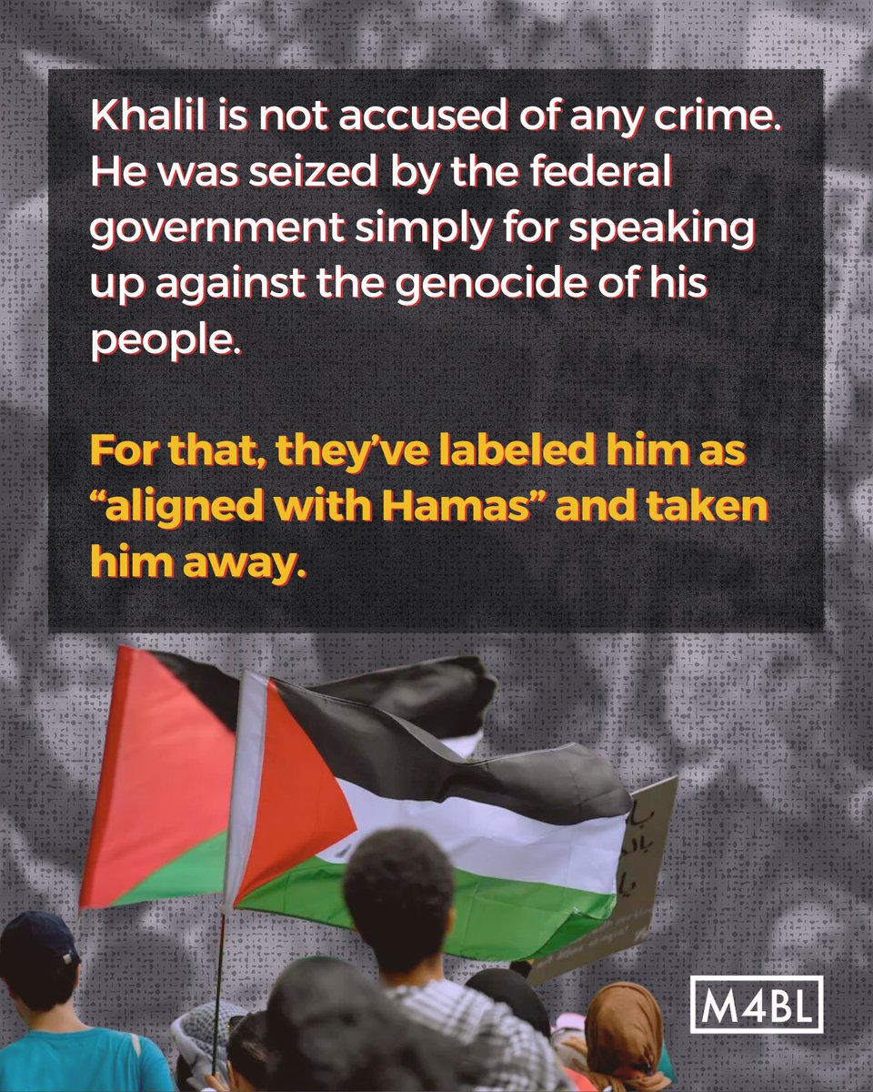 ⚖️It is illegal to deport people for political speech, and the abduction of Mahmoud Khalil sets a dangerous precedent.

If they can disappear a campus activist for Palestine, they can disappear you. We have the power to fight back to protect these rights, so let’s get to work.