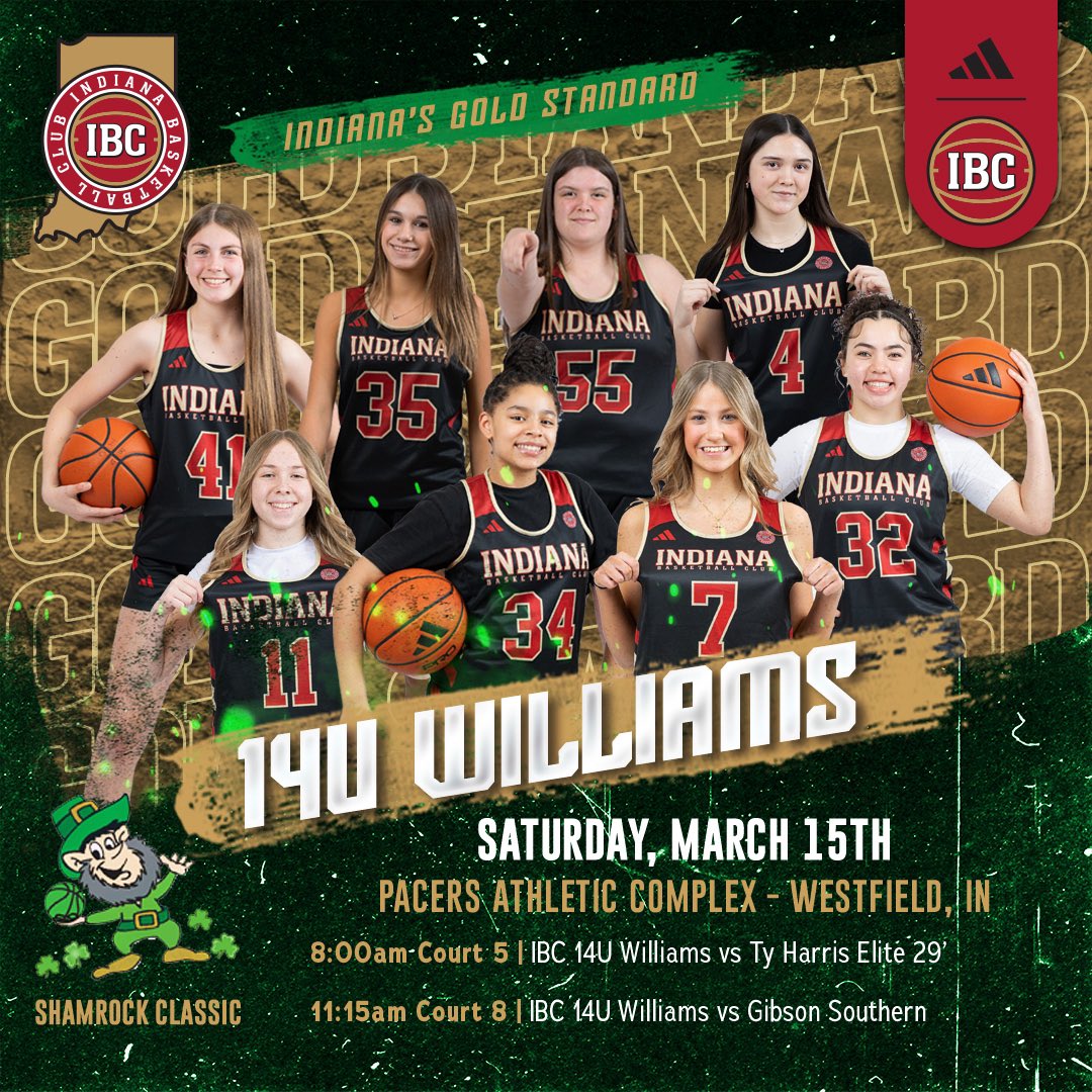 IBC 14U Williams (@ibc14uwilliams) on Twitter photo 🍀 Shamrock Classic up next. We’re ready to compete this weekend!
<a href="/SelectEventsBB/">Select Events Basketball</a> <a href="/IBCWBB/">Indiana Basketball Club</a> 🍀 Shamrock Classic up next. We’re ready to compete this weekend!
<a href="/SelectEventsBB/">Select Events Basketball</a> <a href="/IBCWBB/">Indiana Basketball Club</a>