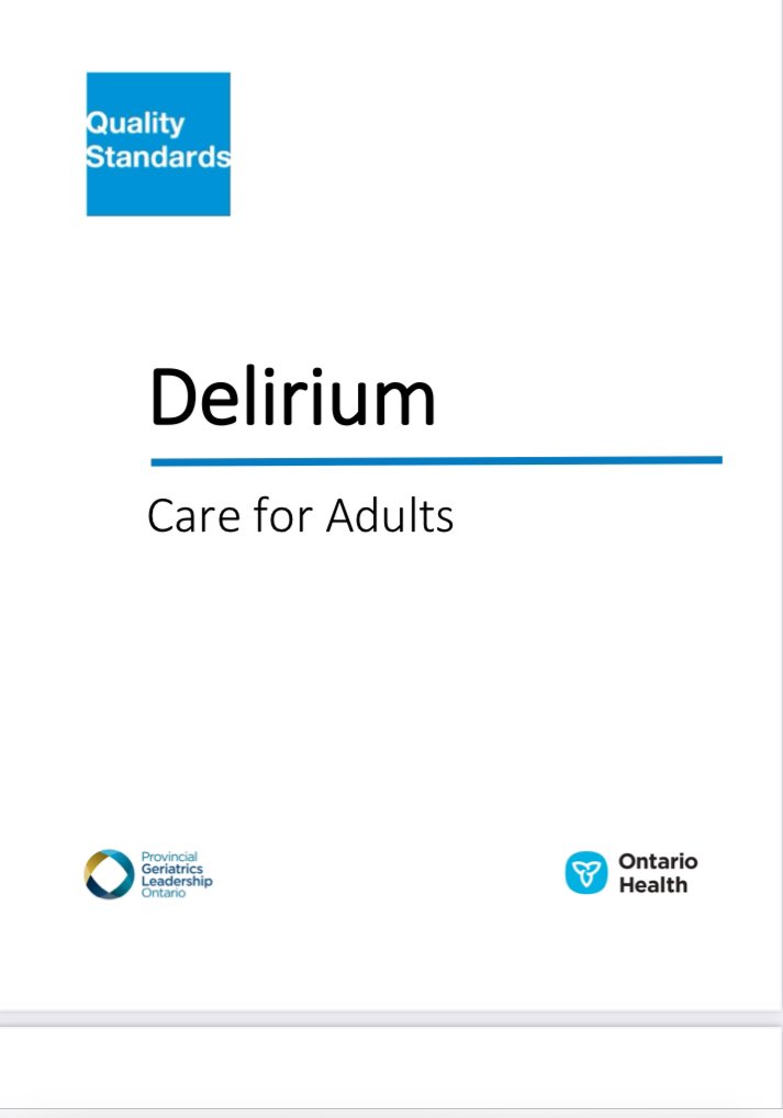 It’s World Delirium Awareness Day! Great time to highlight the Delirium quality standard by Ontario Health. hqontario.ca/Portals/0/docu…