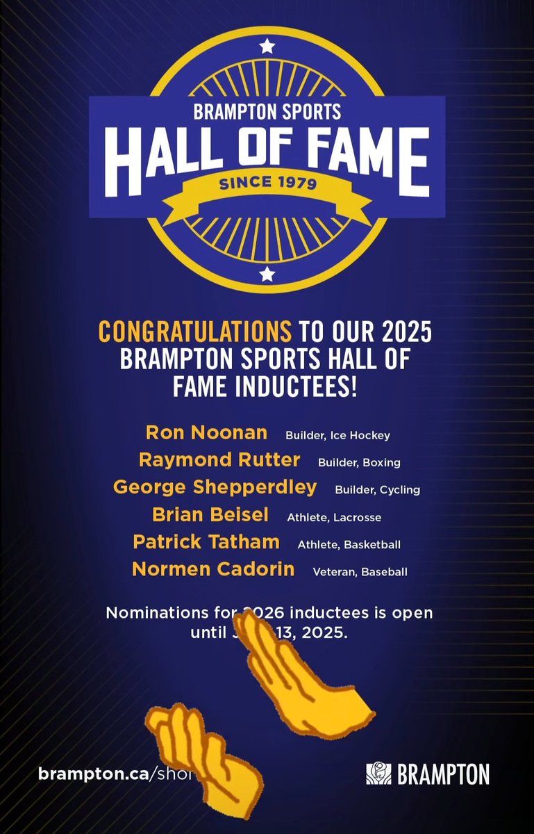 Normen Cadorin, a driving force in Brampton baseball, is being posthumously inducted into the Brampton Sports Hall of Fame. As a former umpire-in-chief for Brampton Minor Baseball Inc. (BMBI).
For more info and to buy tickets to visit brampton.ca/shof.