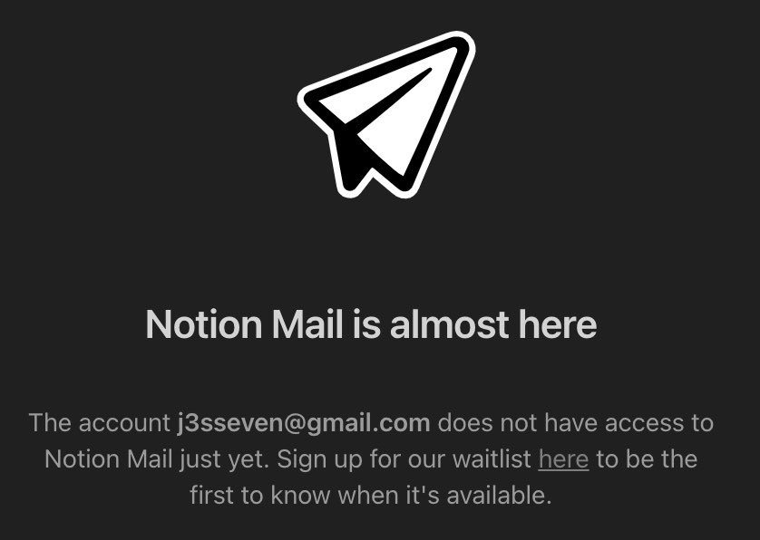 NodeWizard's tweet image. Dear Notion Mail @NotionMail 

I used a Gmail address but unfortunately I don’t have access.

Can you help? 🙏