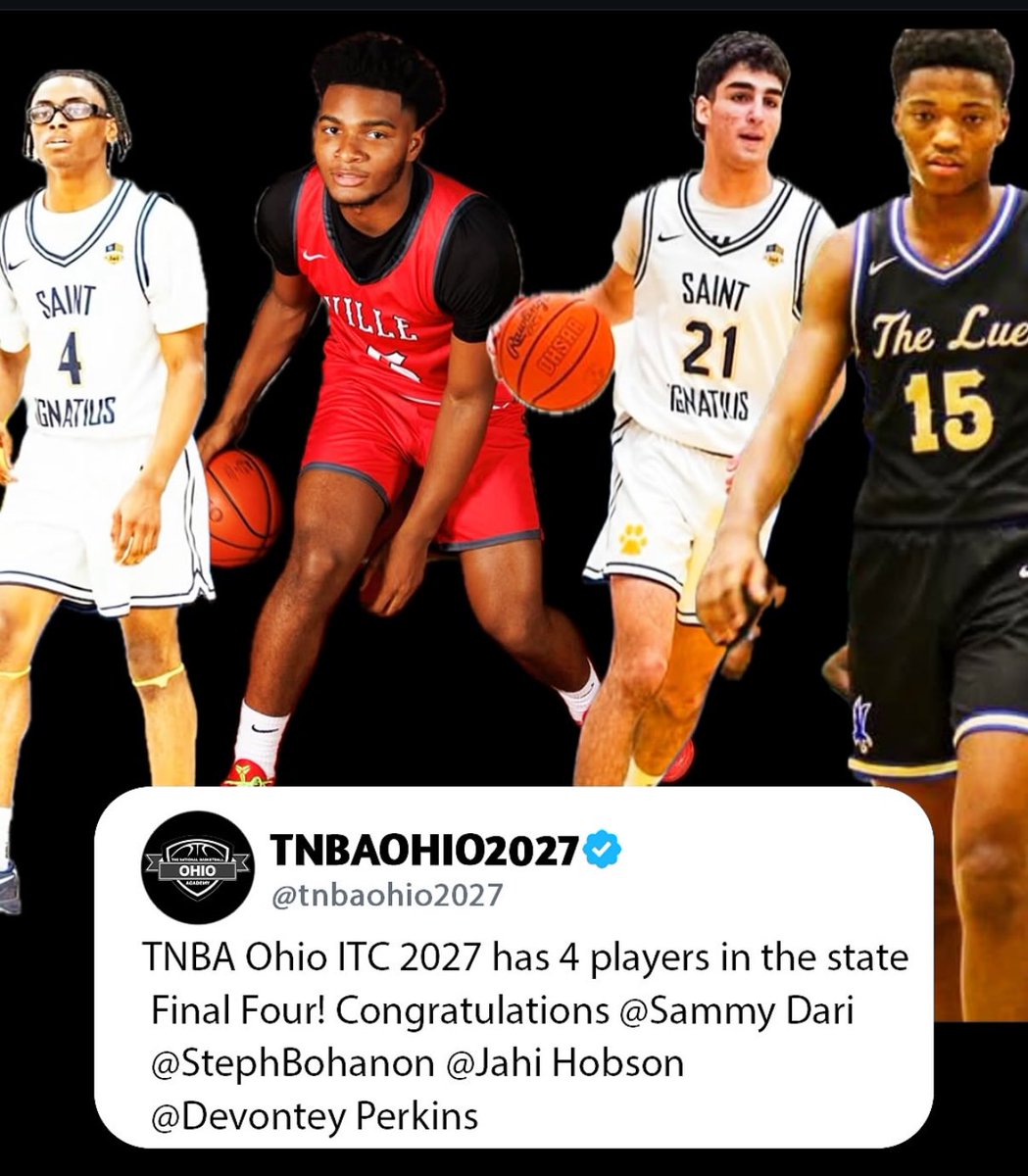 TnbaOhio (@tnbaohio2027) on Twitter photo TNBA 2027 has four sophomores in the final four of the OSHAA boys basketball tournament. Good luck <a href="/sbohanon03/">Stephon Bohanon</a> <a href="/samer_dari11/">Sammy Dari</a> <a href="/JahiHobsonJr/">Jah .</a> <a href="/DavonteyP/">Davontey Perkins</a> TNBA 2027 has four sophomores in the final four of the OSHAA boys basketball tournament. Good luck <a href="/sbohanon03/">Stephon Bohanon</a> <a href="/samer_dari11/">Sammy Dari</a> <a href="/JahiHobsonJr/">Jah .</a> <a href="/DavonteyP/">Davontey Perkins</a>