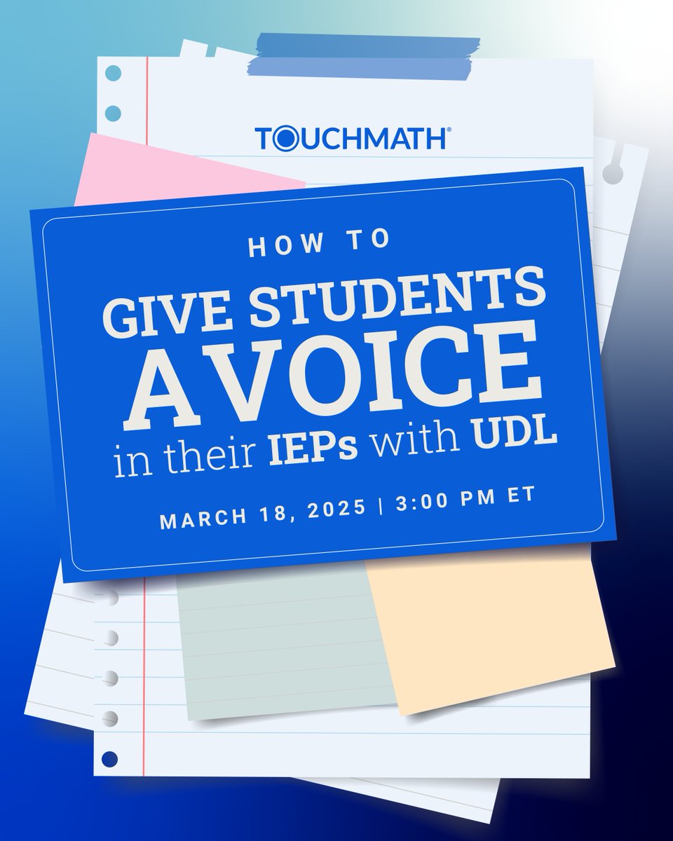 Did you know that aligning IEP writing to UDL principals leads to students having more ownership in achieving their IEP goals? 🤯 Join us on 3/18 to learn more.

Register now! hubs.ly/Q03bqPzF0

#UDL #ProgressMonitoring #DataDriven #StudentCentered #SpecialEducation
