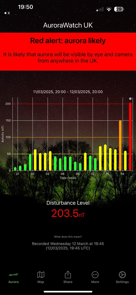 IanGee19's tweet photo. First Aurora Alert in eons (well a few months) and we have a wintery night with cold rain. Deep, deep joy. #AuroraAlert #Weather #It’sGrimUpNorth https://t.co/CwidR387ju