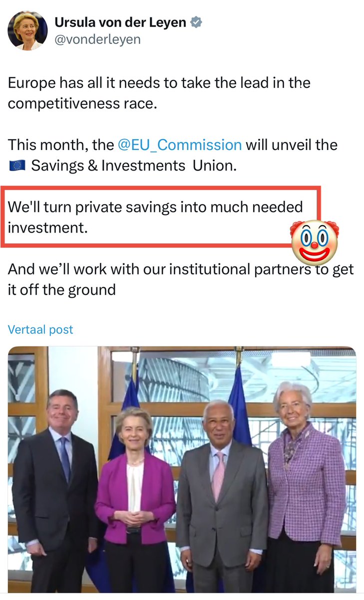 Rob_Roos's tweet photo. De ongekozen Von der Leyen wil uw spaargeld inzetten voor haar eigen agenda.

Is de EU er om uw leven beter te maken, of bent u er om het leven van EU-bureaucraten te financieren? https://t.co/NSjkdVmE05