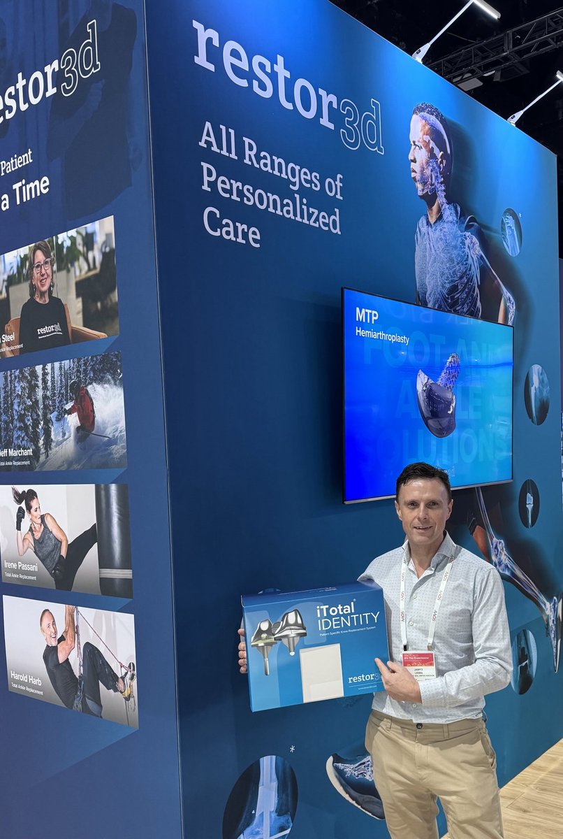 Loving AAOS this year in San Diego. Great to connect, explore up to date knowledge and concepts, interact with experts and innovations. 
The team at restor3d (they bought Conformis) continue to blaze a trail in implants. #customknee #restor3d