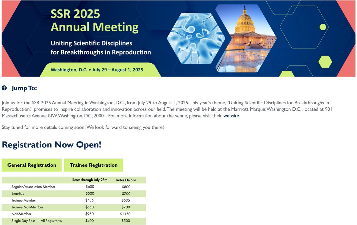 SSR 2025 Annual Meeting registration has opened! 

Our trainee registration had so many options and events that we made its own separate registration site :)

If you have questions, feel free to comment or DM here on X, or you can reach out to your Trainee Representatives.