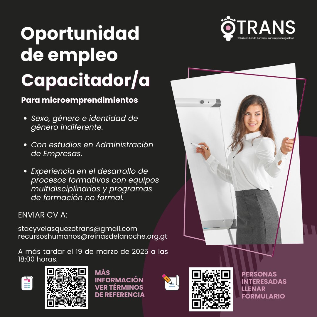 📢 #OportunidadLaboral | #Consultora #Capacitadora en Microemprendimiento.
📌 Consulta los TDR aquí: drive.google.com/file/d/1EW2Ped…
📌 Postula llenando el formulario: forms.gle/bhjnA8ZGCsj1nw…