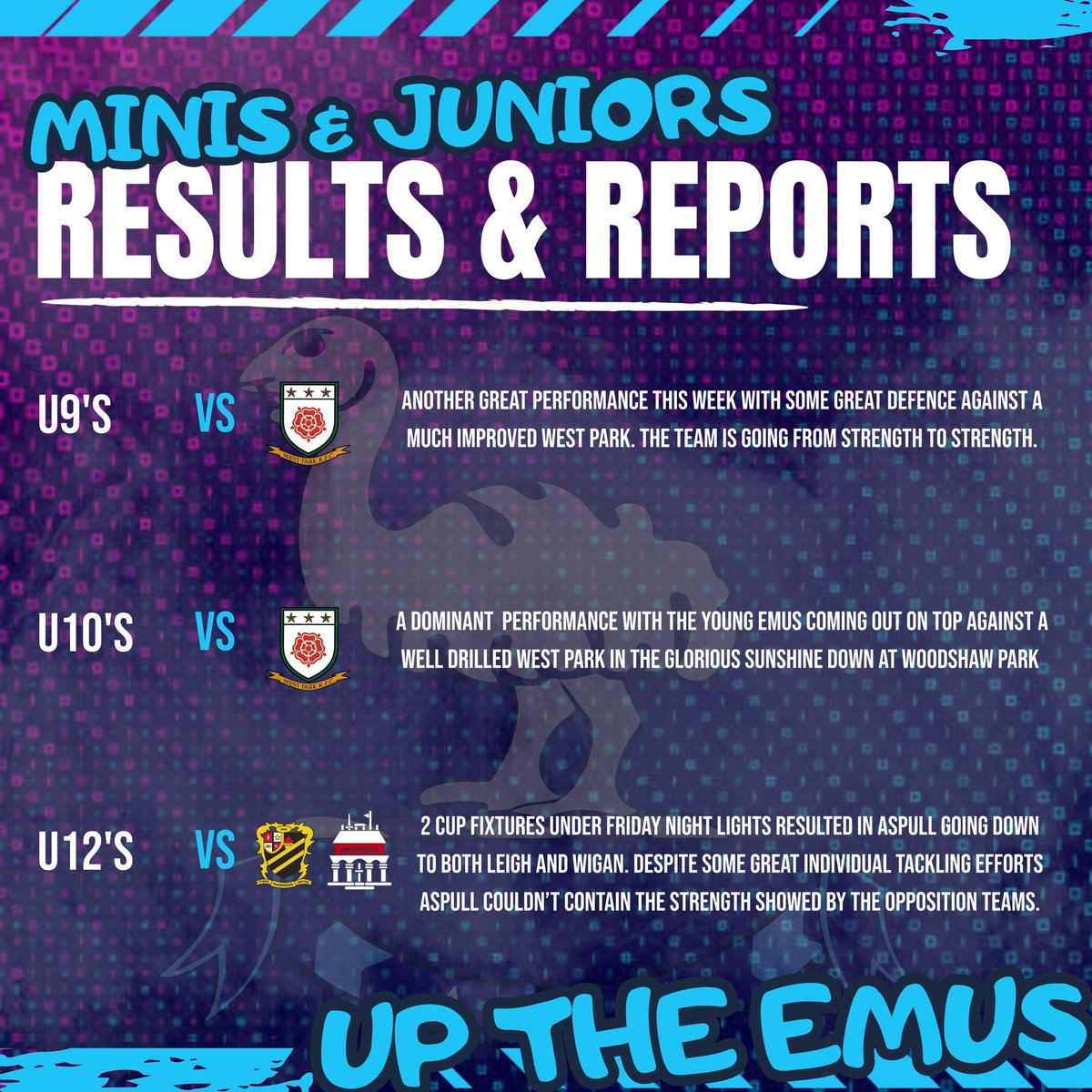 We have this weeks fixtures that sees the 2’s travelling to burnley while the 3’s host Didsbury good luck to all pulling the jersey on 

Later than usual we have the junior reports from last weekend, this weekend the junior players and coaches have a well deserved weekend off