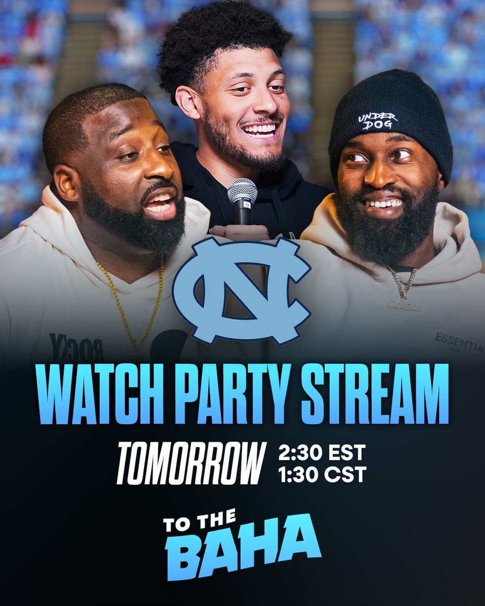 Tar Heel Nation and whoever else want to tap in with us‼️ Join me and my fellow Champs and watch the Carolina game with us on <a href="/ToTheBaha/">ToTheBaha</a> live stream Watch party‼️And we going to have other fellow Carolina greats join us also‼️

youtube.com/watch?v=aWkIAj…