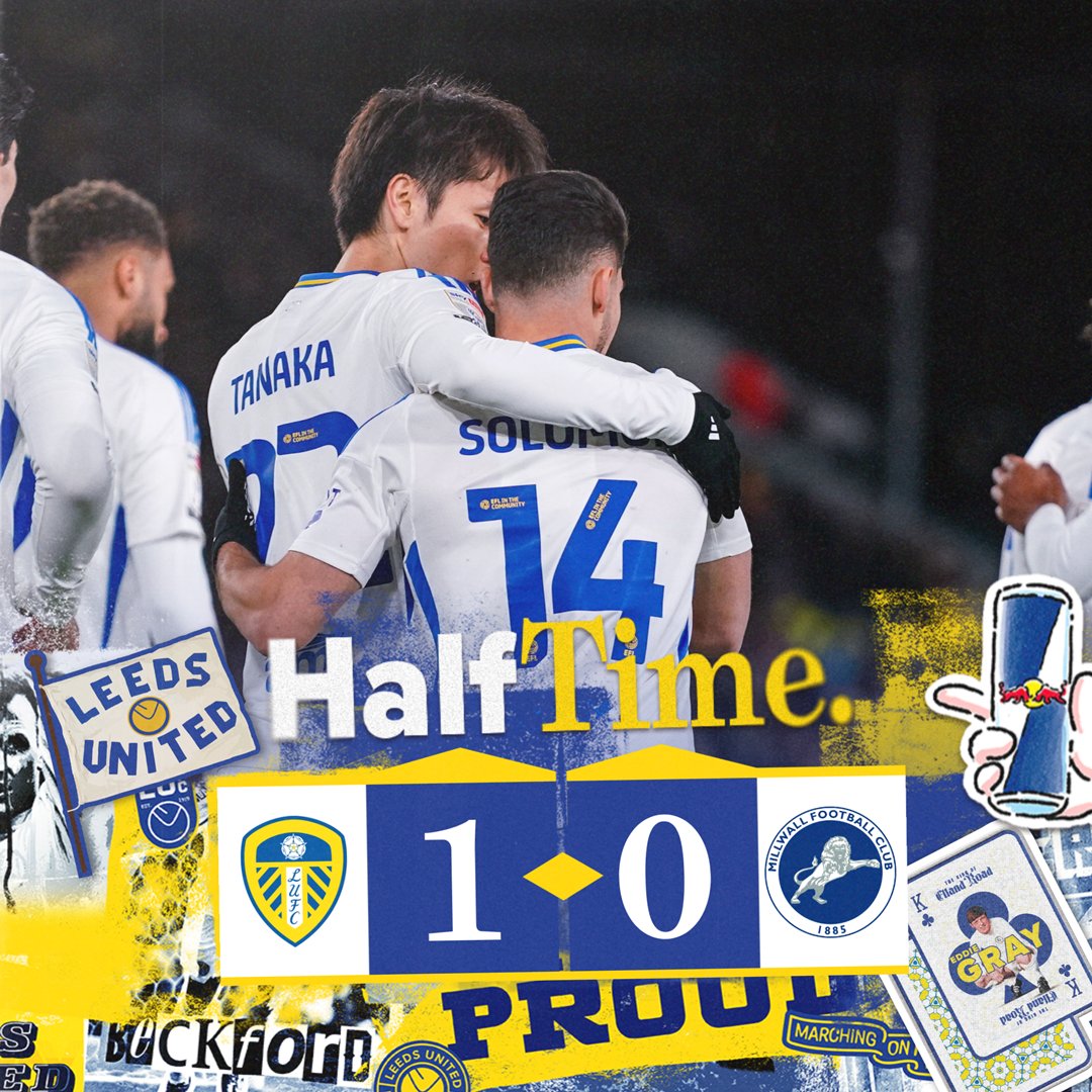 LUFCJapanWhites's tweet photo. 前半終了
⚪リーズ 1-0 ミルウォール🔵
FAカップを含め今季ここまで2戦2敗だった相手に幸先よく先制して後半へ。さらなる躍動、そして優勝&昇格への流れを取り戻す勝利を見せてほしい!
#LUFC #LEEMIL https://t.co/40RFi6NHPS