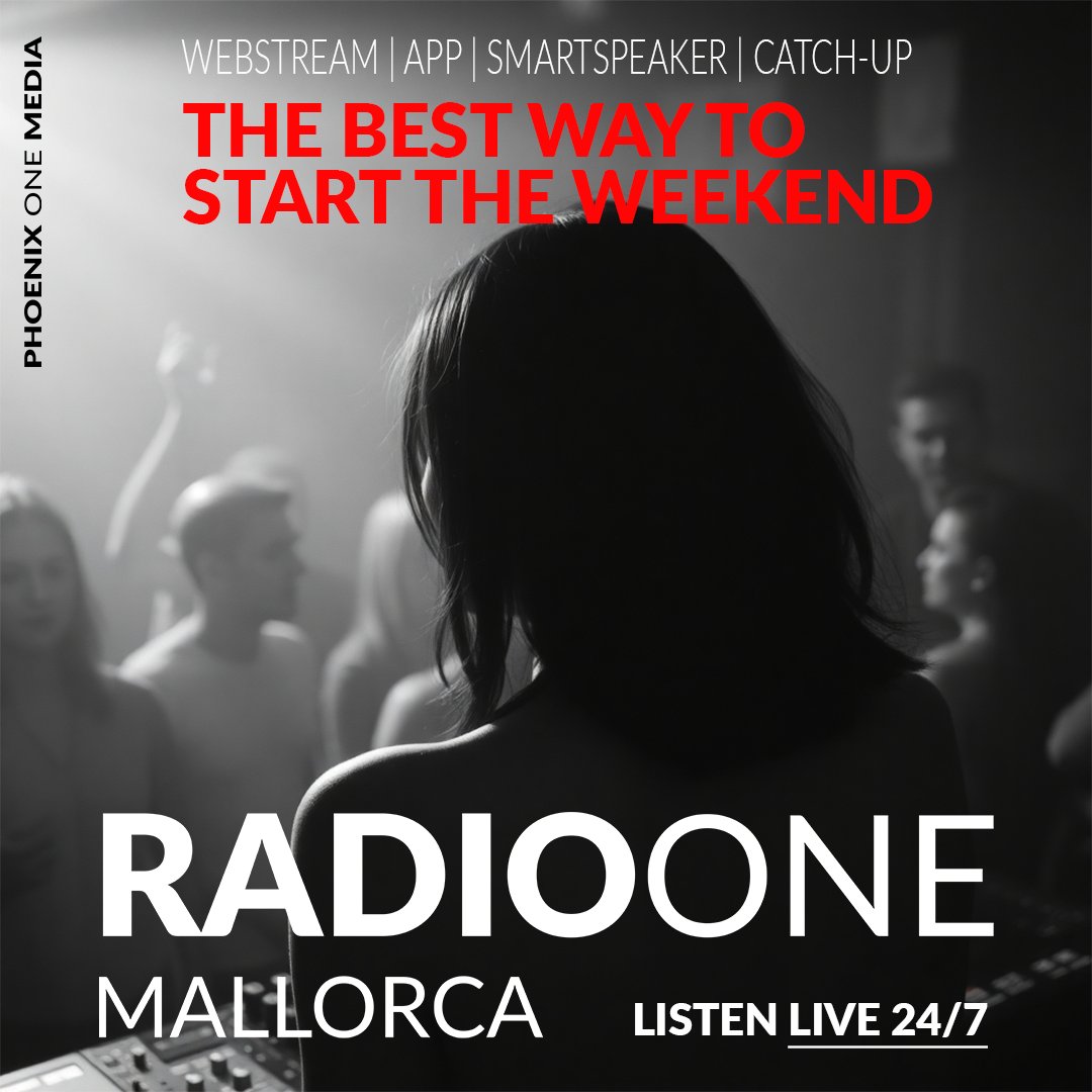 The very best way to start the weekend is with the very best music. Listen to Radio One Mallorca LIVE from our beachside studios 24/7. Whatever you're doing this weekend, music makes it better.