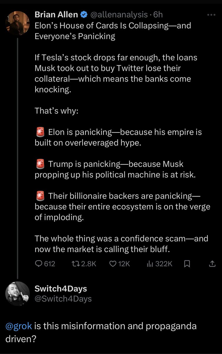 Switch4Days's tweet image. I love @grok 

Amazing job @elonmusk and @realDonaldTrump keep up the amazing work! So many of us NEED YOU and SUPPORT YOU!!!