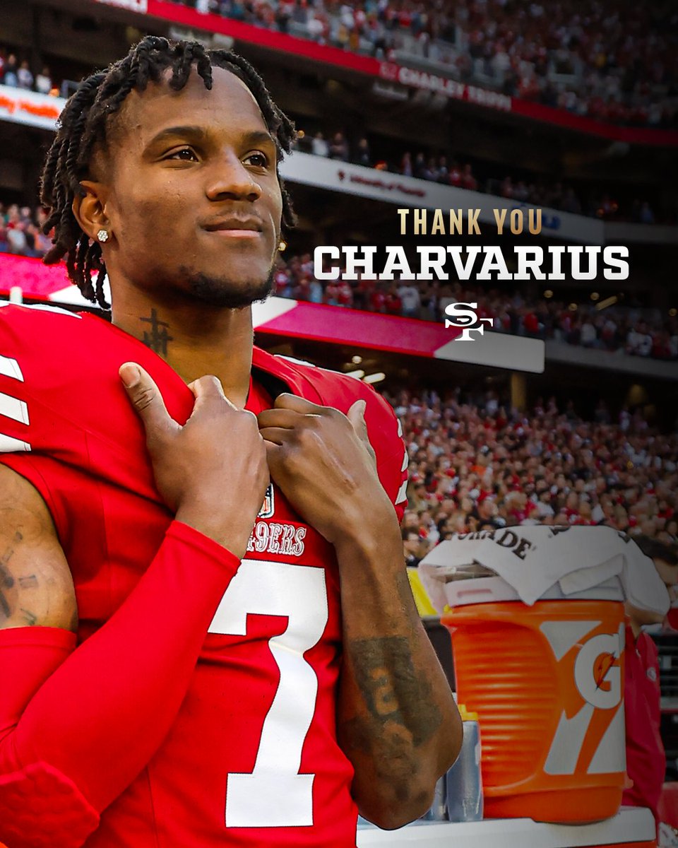 49ers's tweet image. Left a lasting impression.

Thank you, Charvarius ❤️💛

📰: 49rs.co/4bP8wv9