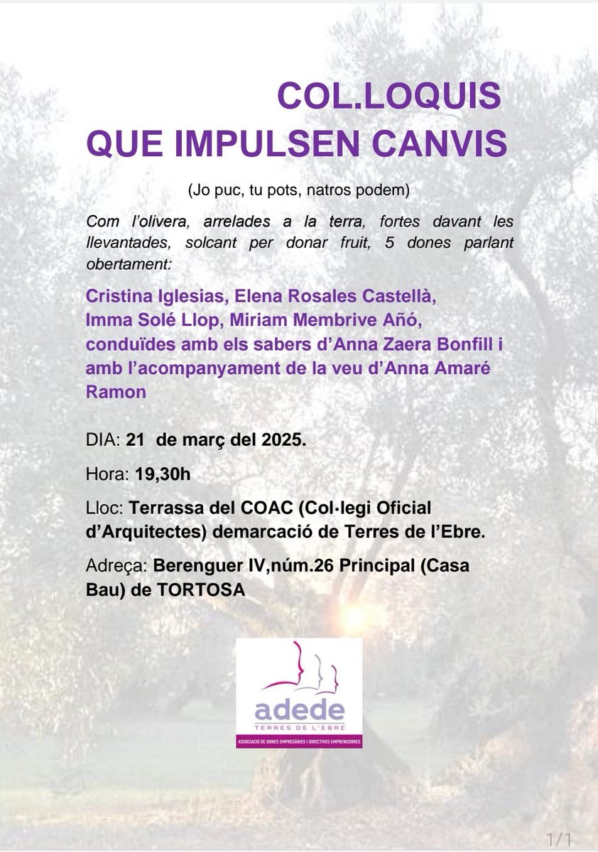 Una Jornada per parlar obertament i impulsar canvis!!!! Vine!!!