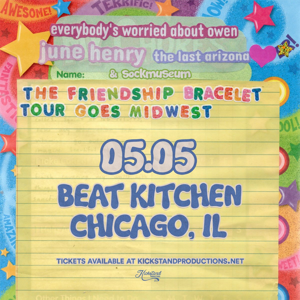 ⭐️ JUST ANNOUNCED ⭐️
<a href="/junohenry/">june henry</a> with <a href="/WorriedAbtOwen/">EWAO- HYDROPLANING OUT NOW! ON TOUR W SATSW!!</a>, <a href="/thelastarizona/">the last arizona - northeast tour 7/26-30</a> &amp; Sockmuseum
📆 MON., MAY 5 at <a href="/beatkitchenbar/">Beat Kitchen</a> 
🎟 ON SALE NOW
🔗 bit.ly/3FmPa4u