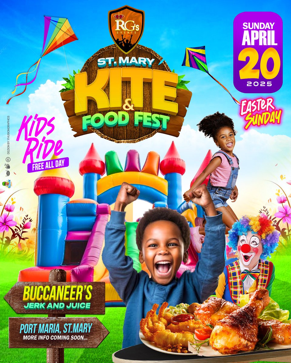 🎡Join us at the Buccaneers Jerk &amp; Juice in Port Maria, St Mary on Easter Sunday APRIL 20, 2025 for the Fourth annual staging of St. Mary Kite &amp; Food Fest. 🎡
Gates Open 10:00 AM
Show Time 6:00 PM