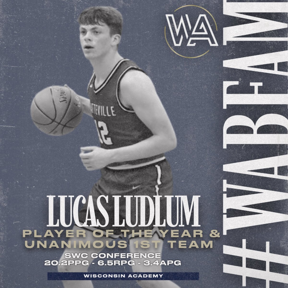 Wisconsin Academy (@wiscoacademy) on Twitter photo Congratulations to 2025 G Lucas Ludlum (<a href="/LucasLudlum/">Lucas ludlum</a>) for being named Player of the Year & Unanimous First Team in the SWC Conference for the second year in a row!
Lucas averaged 20.2ppg, 6.5rpg & 3.4apg for Platteville this season!
#WABFam Congratulations to 2025 G Lucas Ludlum (<a href="/LucasLudlum/">Lucas ludlum</a>) for being named Player of the Year & Unanimous First Team in the SWC Conference for the second year in a row!
Lucas averaged 20.2ppg, 6.5rpg & 3.4apg for Platteville this season!
#WABFam
