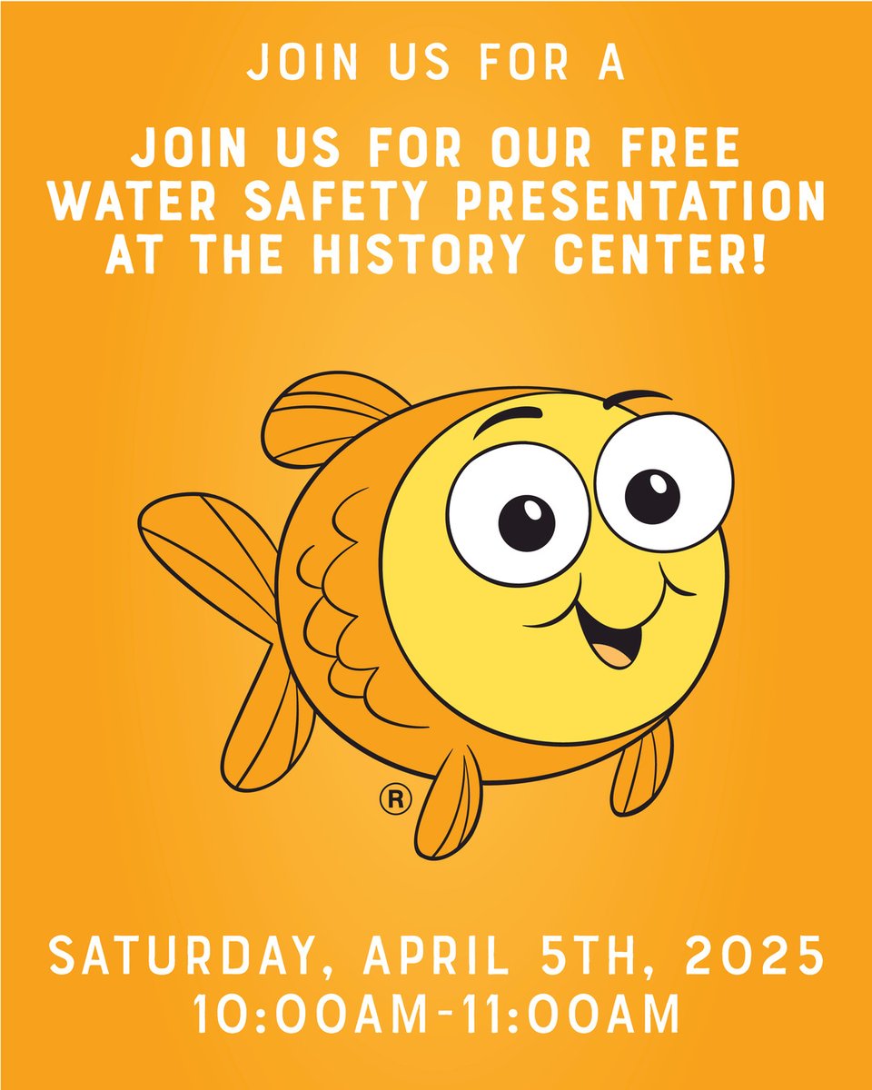 HCOC's tweet image. Bubbles the Goldfish will be here from Goldfish Swim School with a fun interactive program to educate children on the importance of water safety! Join us on April 5th, from 10-11am for storytime and crafts with Bubbles the Goldfish while snacking on...what else, Goldfish Crackers
