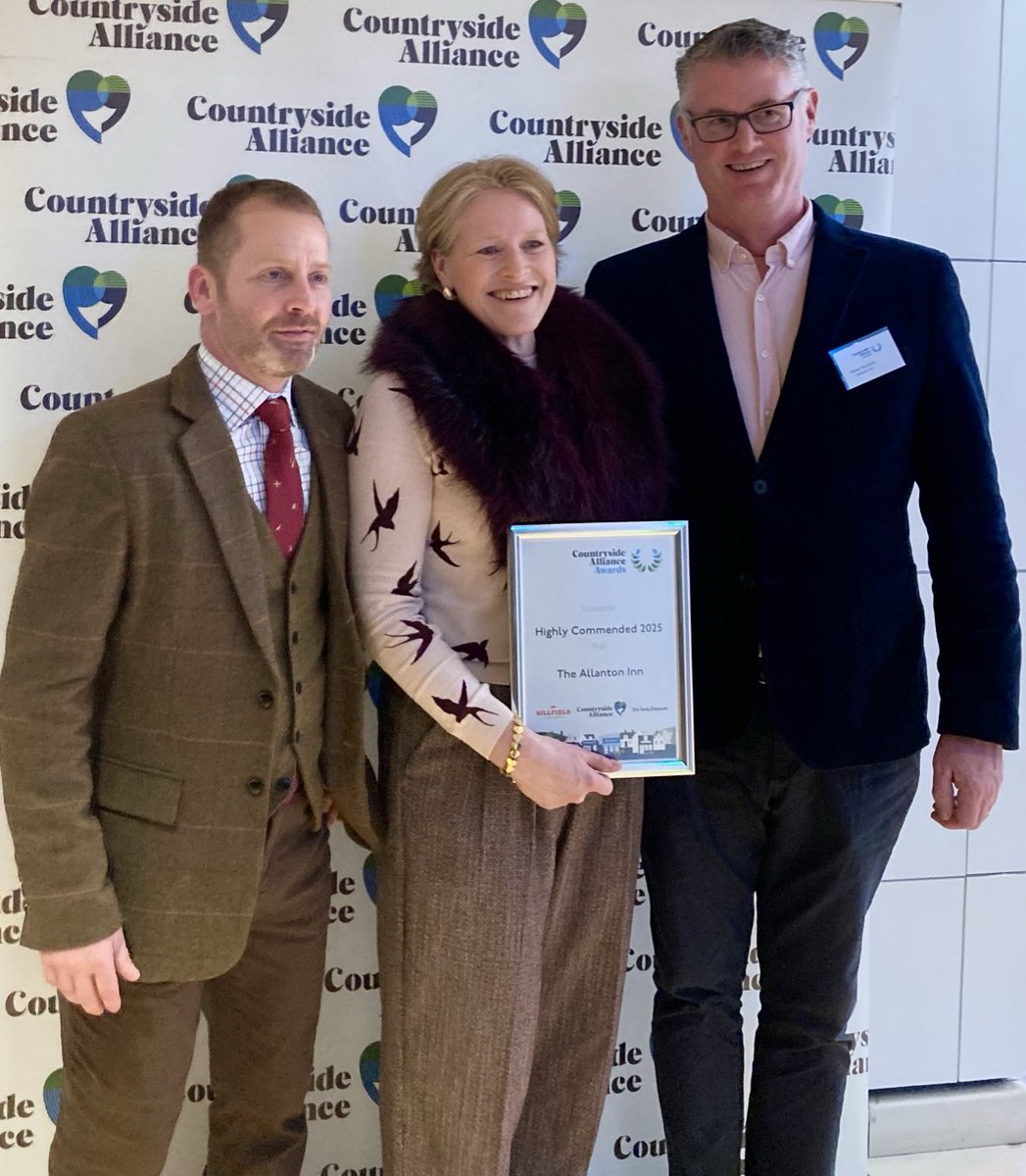 Mark Rowley (@berwickshire1st) on Twitter photo Congratulations to <a href="/AllantonInn/">Katrina</a> (and William too) for landing a highly commended at tonight’s #RuralOscars with <a href="/ScotCountryside/">Jake Swindells - Scottish Countryside Alliance</a> <a href="/CAupdates/">Countryside Alliance</a>
Another great reason to discover #scotlandstartshere Congratulations to <a href="/AllantonInn/">Katrina</a> (and William too) for landing a highly commended at tonight’s #RuralOscars with <a href="/ScotCountryside/">Jake Swindells - Scottish Countryside Alliance</a> <a href="/CAupdates/">Countryside Alliance</a>
Another great reason to discover #scotlandstartshere