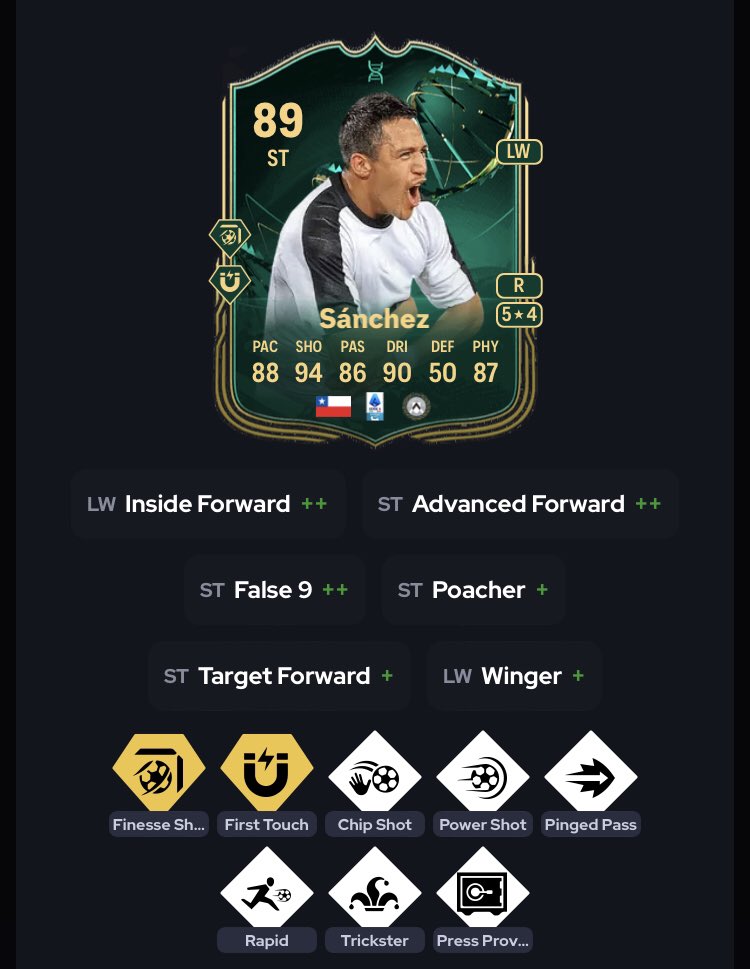 j19512945's tweet photo. @fut_trader_D will make alexis 5/5 too if no other evos come out before the five star baller sbc expires https://t.co/Ihf6QN83Js