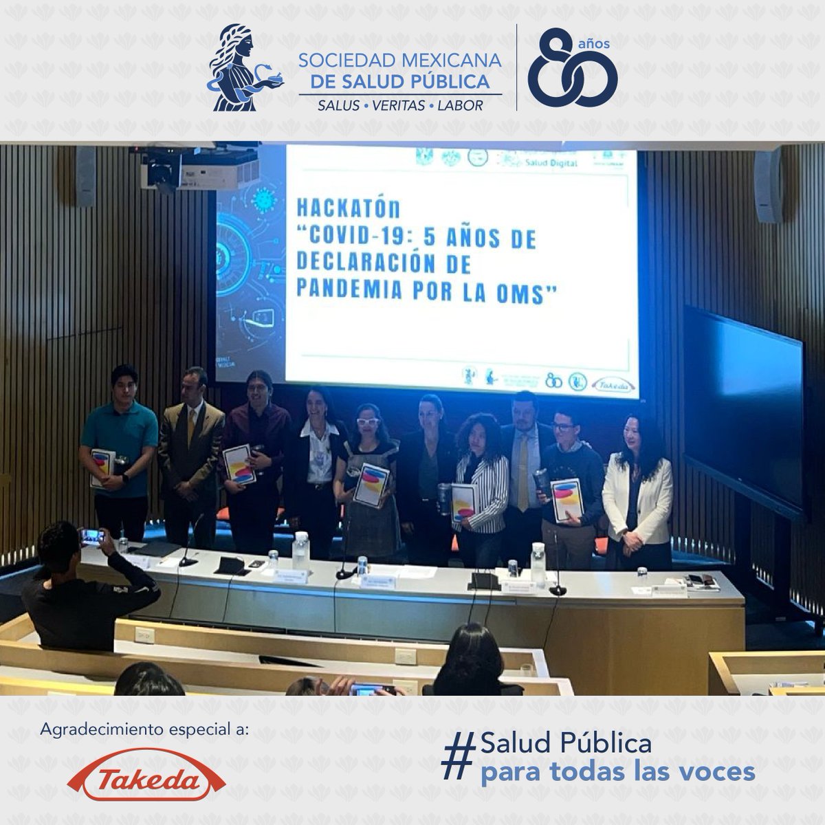 Durante 4 días, la <a href="/FacMedicinaUNAM/">FacultadMedicinaUNAM</a>  y el  <a href="/SaludPublicaFM/">Departamento de Salud Pública. FacMed. UNAM</a>, llevaron a cabo el "Hackatón: COVID-19, 5 años de declaración de pandemia".
Agradecemos a  #TakedaMéxico por su apoyo en esta iniciativa de innovación en salud pública.