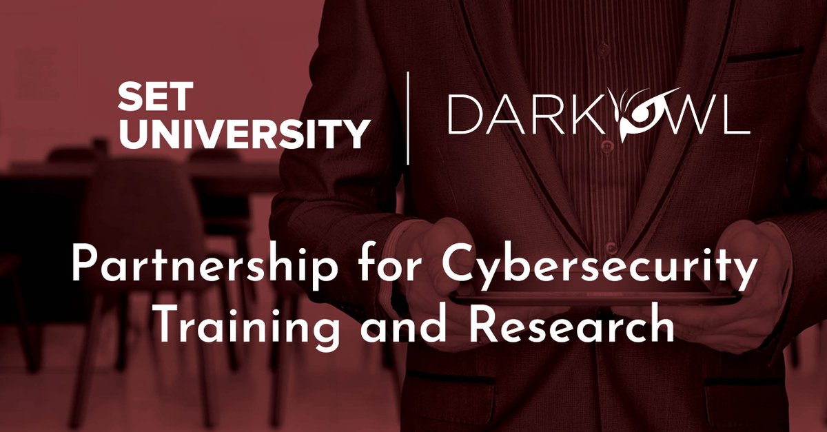 DarkOwl (@darkowlcyber) on Twitter photo 📣DarkOwl and <a href="/SetUniversity/">SET University</a> are proud to announce a partnership aimed at advancing cybersecurity training and research > darkowl.com/press-releases… 📣DarkOwl and <a href="/SetUniversity/">SET University</a> are proud to announce a partnership aimed at advancing cybersecurity training and research > darkowl.com/press-releases…