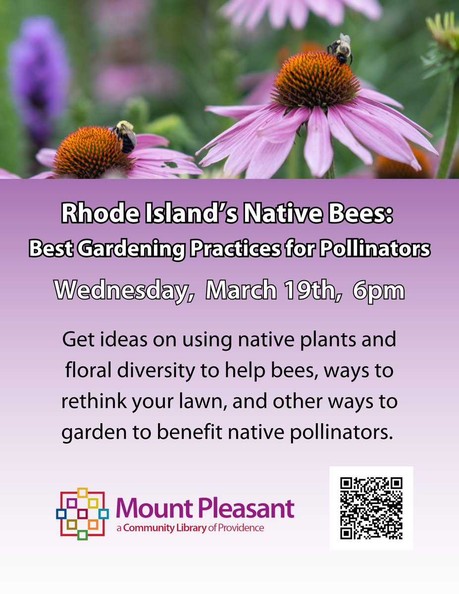 Join us on Wednesday, March 19th at 6pm to learn about best gardening practices for pollinators with URI Master Gardeners!  Learn more and RSVP here: clpvd.org/event/rhode-is…