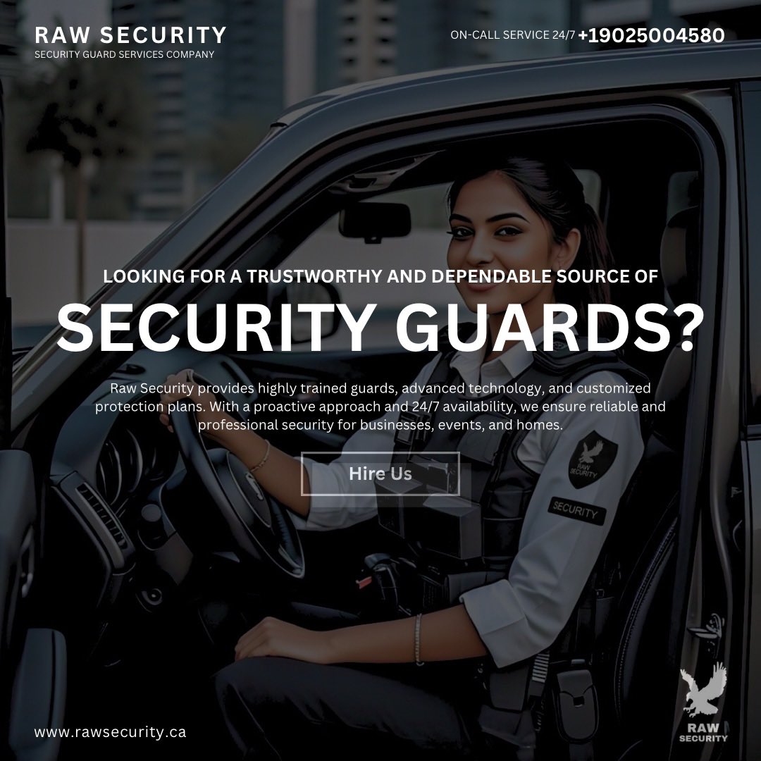 irawsecurity's tweet image. Looking for trustworthy security? 🛡️

Raw Security provides professional security guard services for businesses, events, and properties. Stay protected 24/7!

📞 902-500-4580 | 🌐 rawsecurity.ca

#RawSecurity #SecurityGuards #SafetyFirst #ReliableProtection