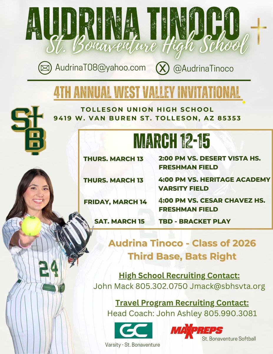 AudrinaTinoco's tweet image. Proverbs 3:23,26 || CA ☀️ to AZ 🌵 Bound ✈️ Excited to go compete with my High School team. Thank you to @StBonaventureA1 Boosters for making this trip possible for us.
@coachcj317 @LIVEOPPO11 @Choppers_Ashley @gatorjack72
