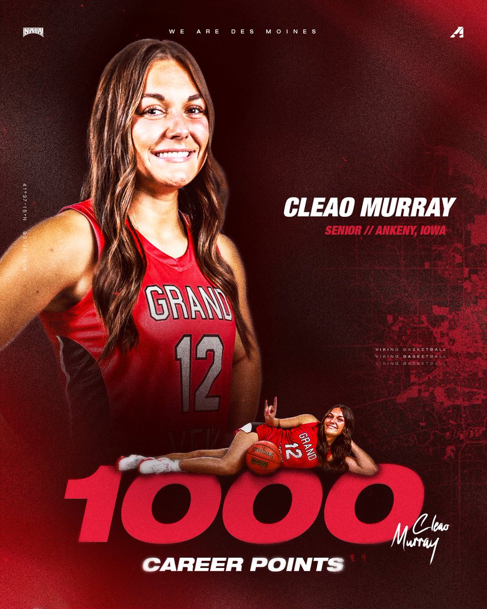 After just two seasons as a Viking, Cleao Murray is officially a 1k point member! 🥳

#WEAREDSM | <a href="/gv_wbb/">GVU WBB</a>