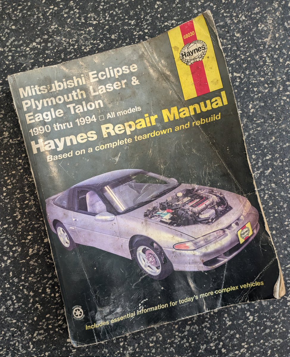 FenixAmmunition's tweet image. Where it all got started for me.

In 1994 you could go to the auto parts store and pick up a book which had detailed instructions about how to take your entire car apart.

In 2025 your heated seats are on a &apos;subscription plan&apos; and there&apos;s a special tool to remove the oil filter.