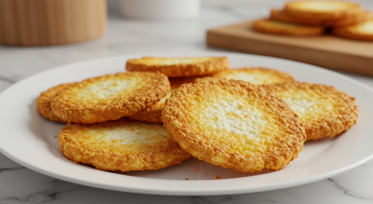GoldenForkRecp's tweet photo. Craving a healthy, crunchy snack? Try these crispy cottage cheese chips!🧀Low-carb, high-protein and perfect for keto or weight loss. Easy to make and totally addictive!
Full recipe here: https://t.co/GKZnxBaclw
#HealthySnacks #KetoRecipes  #goldenforkrecipes #CottageCheeseChips https://t.co/43p0zgqqpX