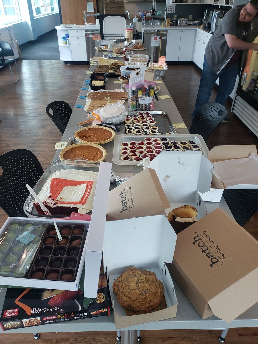 One last potluck.
My pies are infamous so they let me drop some off.