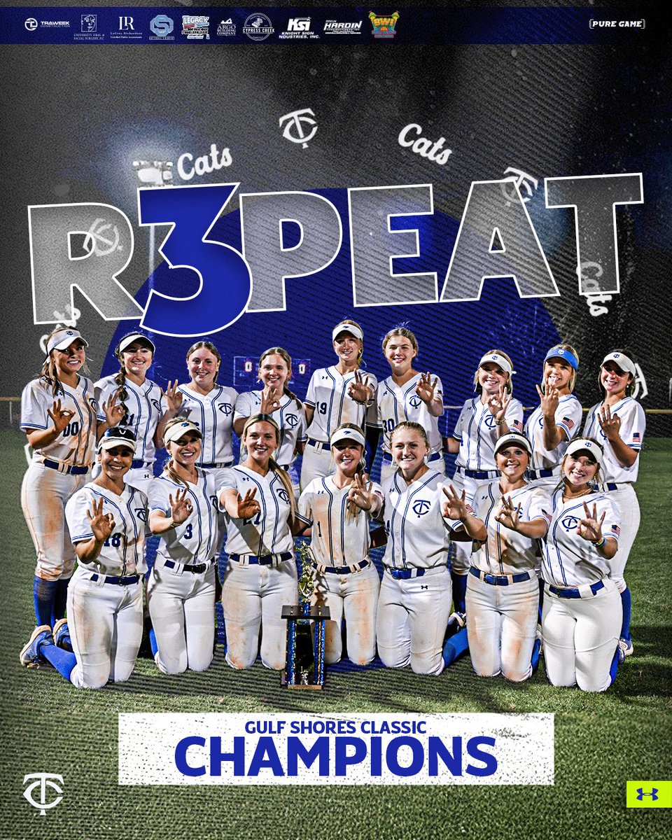 3’S UP FOR A THREE PEAT!! 8-0 on the week and Gulf Shores Classic Champions. 

#GoCats | #SetApart