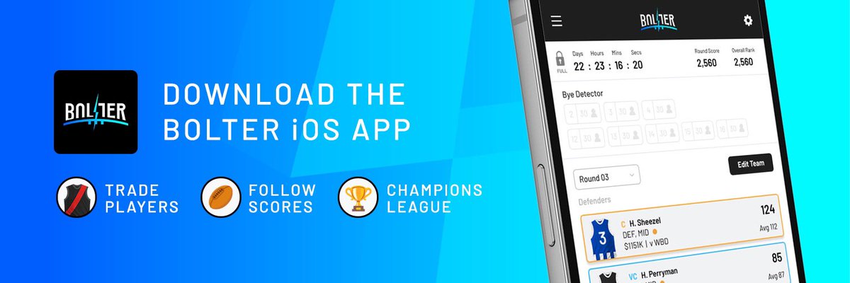 📱Appy Game Day!

The all-new Bolter App is now available for iOS on the Apple Store, just in time for the first bounce!

For our Android friends, this is coming soon - hold tight.

Get the app: apps.apple.com/au/app/bolter/…