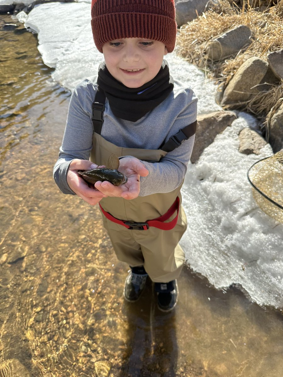 T's first time fly fishing was a success! Big Thompson River #colorado